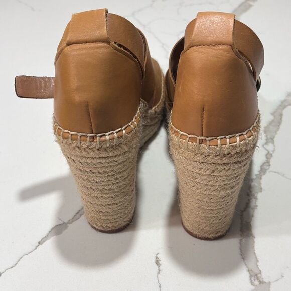 Treasure & Bond | Tan Leather Platform Espadrilles Wedge Sandals Women’s Size 8 - Picture 8 of 11